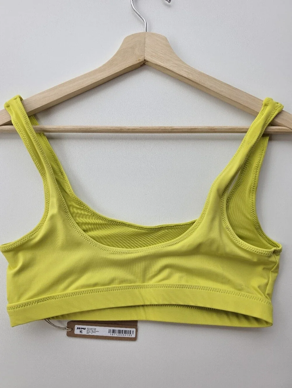 SKIMS NWT Recycled Swim Citrus Neon Yellow Tank Bikini Top